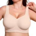 Breast Prothes Bra Smooth V Neck Women Seamless Wireless Removable Padded Push up Bra Soft Comfort Wire Free anti Sagging Bra