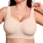 Breast Prothes Bra Smooth V Neck Women Seamless Wireless Removable Padded Push up Bra Soft Comfort Wire Free anti Sagging Bra
