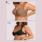 Breast Prothes Bra Smooth V Neck Women Seamless Wireless Removable Padded Push up Bra Soft Comfort Wire Free anti Sagging Bra